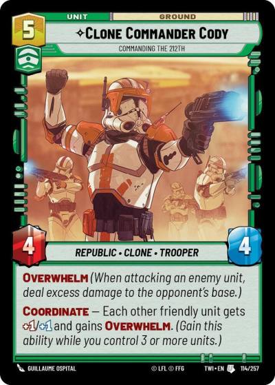 Clone Commander Cody - Commanding the 212th 114/257 Twilight of the Republic Star Wars card