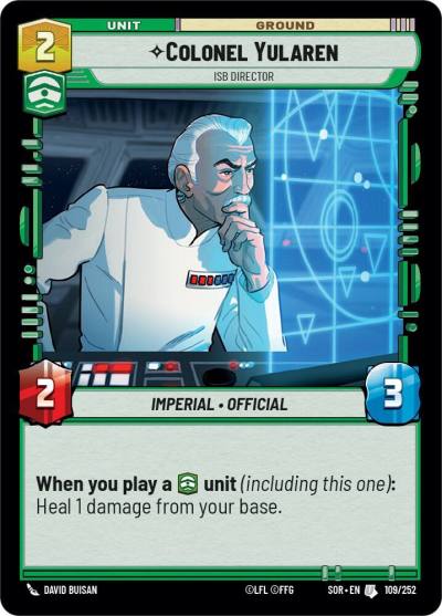 Colonel Yularen - ISB Director 109/252 Spark of Rebellion Star Wars card