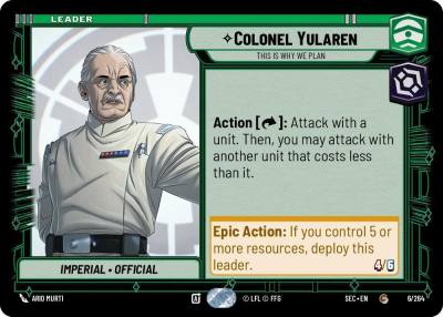 Colonel Yularen - This is Why We Plan 6/264 Secrets of Power Star Wars card