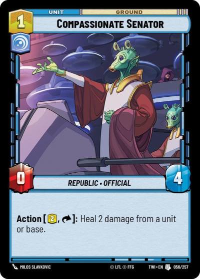 Compassionate Senator 056/257 Twilight of the Republic Star Wars card