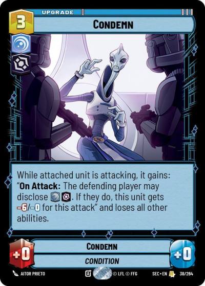Condemn 38/264 Secrets of Power Star Wars card