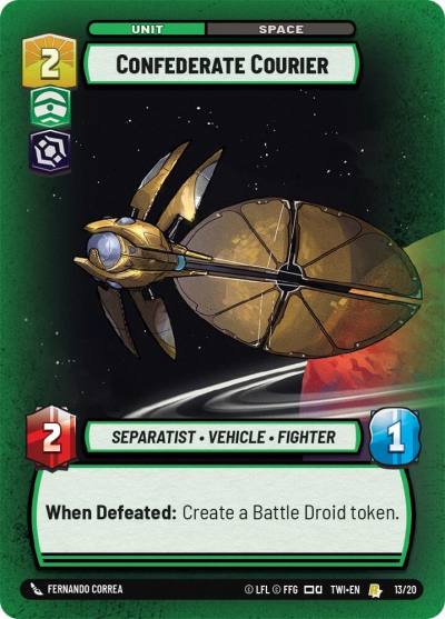 Confederate Courier 13/20 Twilight of the Republic: Weekly Play Promos Star Wars card