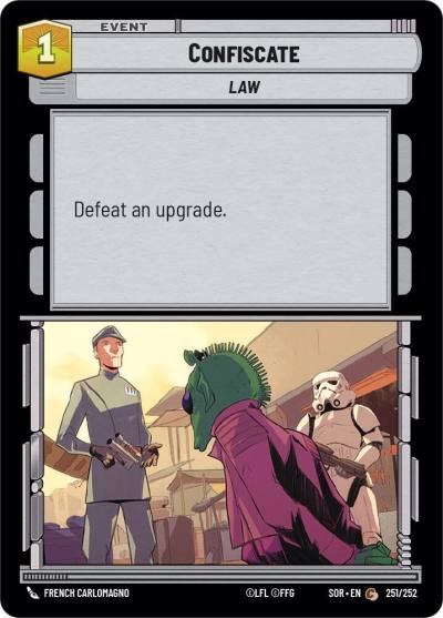 Confiscate 251/252 Spark of Rebellion Star Wars card