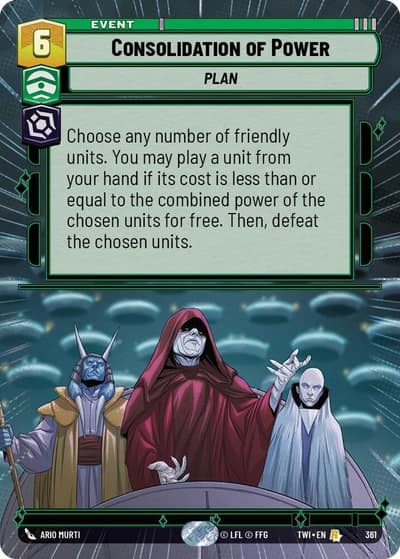 Consolidation of Power (Hyperspace) 361 Twilight of the Republic Star Wars card