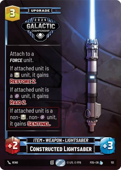 Constructed Lightsaber 112 Organized Play Promos Star Wars card