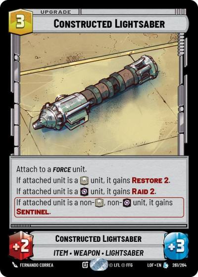 Constructed Lightsaber 261/264 Legends of the Force Star Wars card