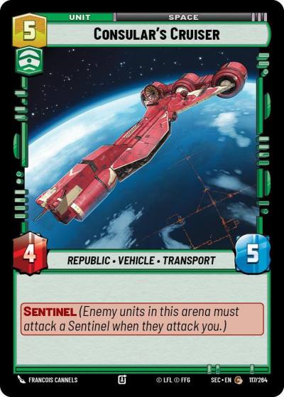 Consular's Cruiser 117/264 Secrets of Power Star Wars card