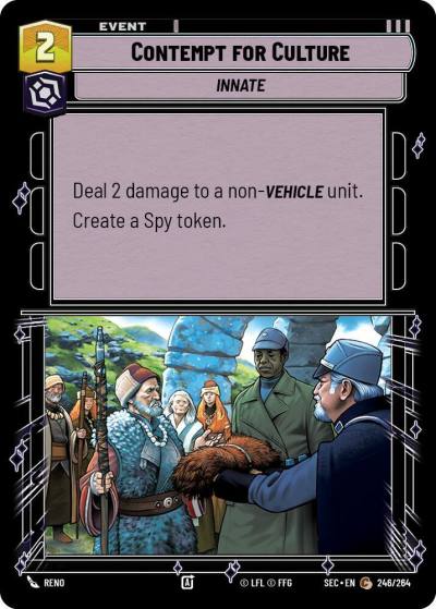 Contempt for Culture 246/264 Secrets of Power Star Wars card