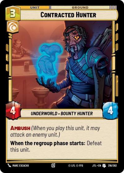 Contracted Hunter 216/262 Jump to Lightspeed Star Wars card