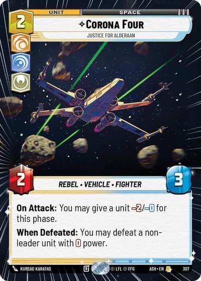 Corona Four - Justice for Alderaan (Hyperspace) 307 Ashes of the Empire Star Wars card