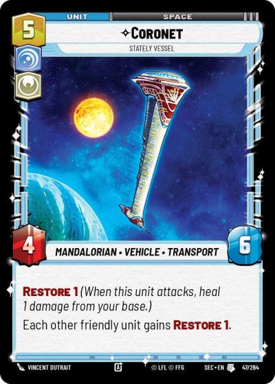 Coronet - Stately Vessel 47/264 Secrets of Power Star Wars card