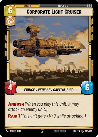 Corporate Light Cruiser 225/262 Jump to Lightspeed Star Wars card