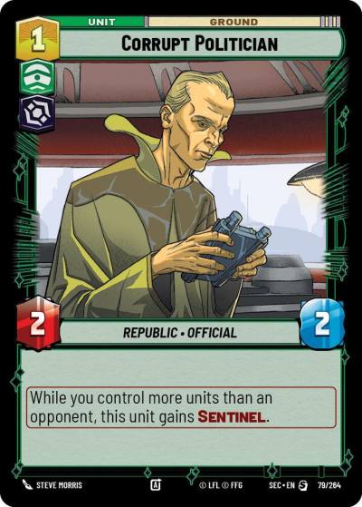 Corrupt Politician 79/264 Secrets of Power Star Wars card