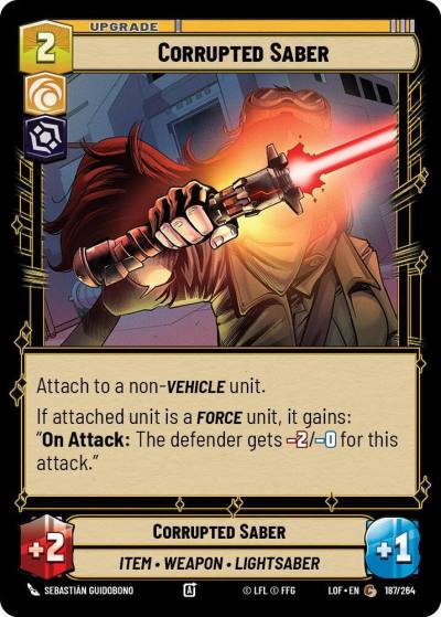 Corrupted Saber 187/264 Legends of the Force Star Wars card