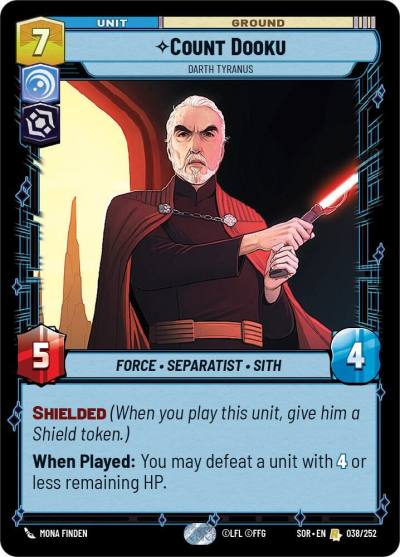 Count Dooku - Darth Tyranus 038/252 Spark of Rebellion Star Wars card