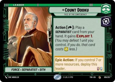 Count Dooku - Face of the Confederacy 005/257 Twilight of the Republic Star Wars card