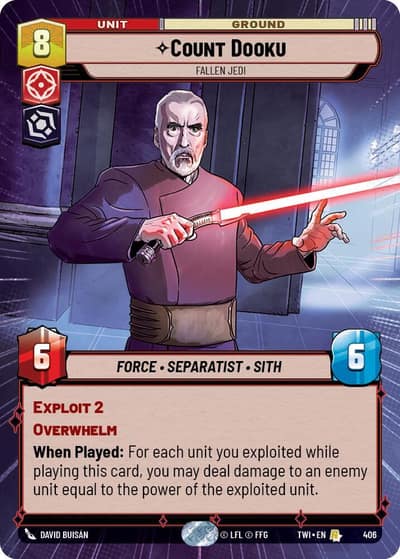 Count Dooku - Fallen Jedi (Hyperspace) 406 Twilight of the Republic Star Wars card