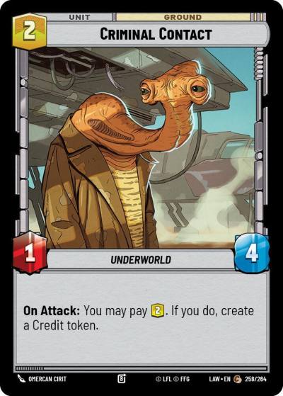 Criminal Contact 258/264 A Lawless Time Star Wars card