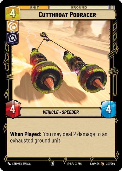 Cutthroat Podracer 213/264 A Lawless Time Star Wars card