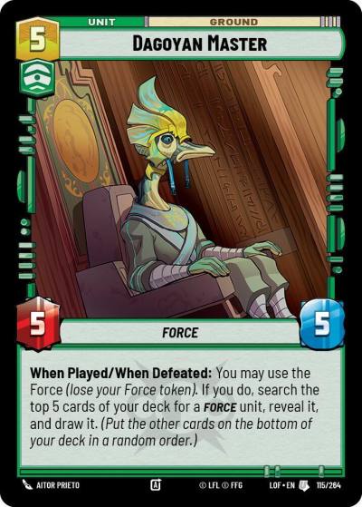 Dagoyan Master 115/264 Legends of the Force Star Wars card