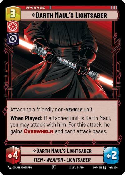Darth Maul's Lightsaber 140/264 Legends of the Force Star Wars card