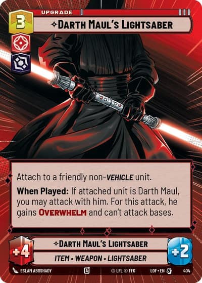 Darth Maul's Lightsaber (Hyperspace) 404 Legends of the Force Star Wars card