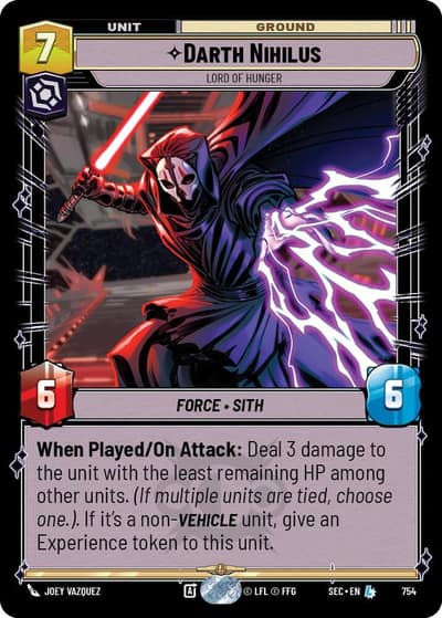 Darth Nihilus - Lord of Hunger (Foil) 754 Secrets of Power Star Wars card