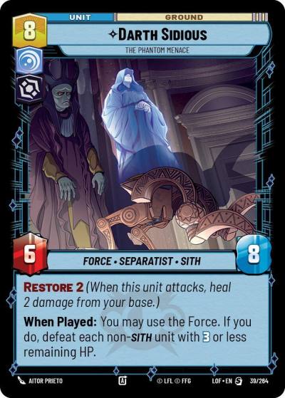 Darth Sidious - The Phantom Menace 039/264 Legends of the Force Star Wars card