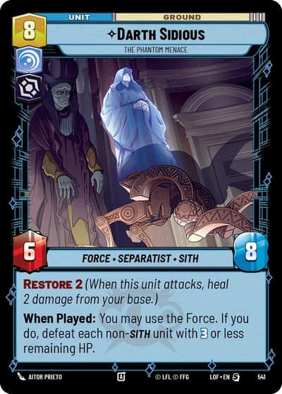 Darth Sidious - The Phantom Menace (Foil) 541 Legends of the Force Star Wars card