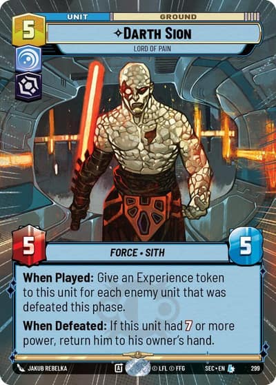 Darth Sion - Lord of Pain (Hyperspace) 299 Secrets of Power Star Wars card
