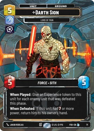 Darth Sion - Lord of Pain (71) 71 Sector and Regional Promos: Season 1 Star Wars card
