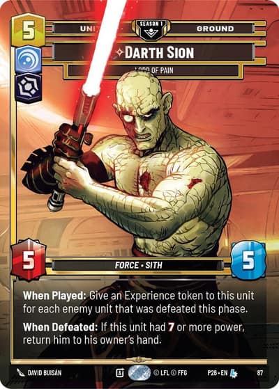 Darth Sion - Lord of Pain (87) 87 Sector and Regional Promos: Season 1 Star Wars card