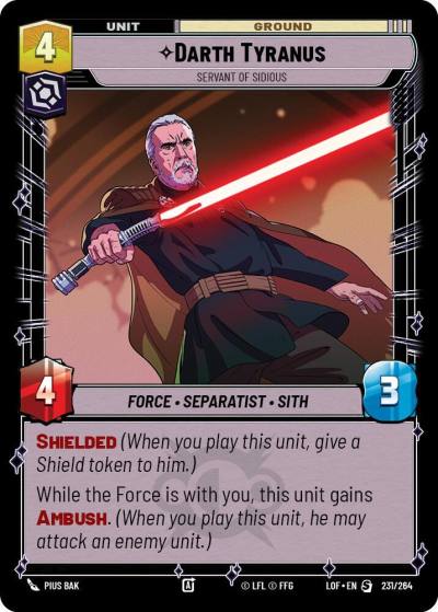 Darth Tyranus - Servant of Sidious 231/264 Legends of the Force Star Wars card