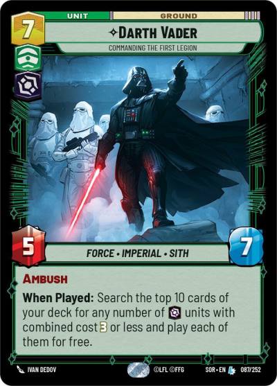 Darth Vader - Commanding the First Legion 087/252 Spark of Rebellion Star Wars card