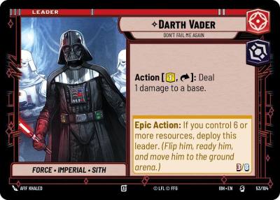 Darth Vader - Don't Fail Me Again 53/104 Intro Battle Hoth Star Wars card