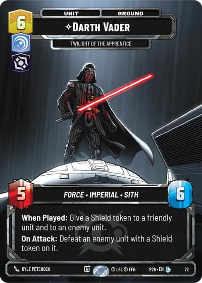 Darth Vader - Twilight of the Apprentice 72 Sector and Regional Promos: Season 1 Star Wars Unlimited card