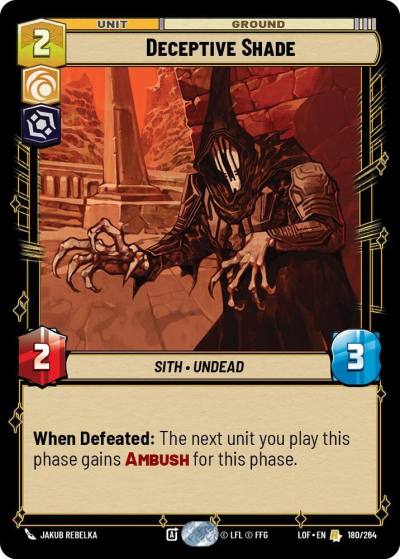 Deceptive Shade 180/264 Legends of the Force Star Wars card