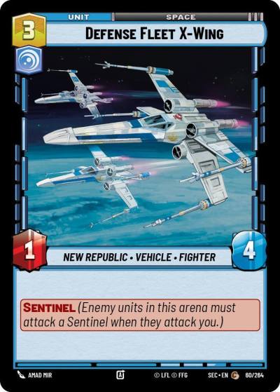 Defense Fleet X-Wing 60/264 Secrets of Power Star Wars card