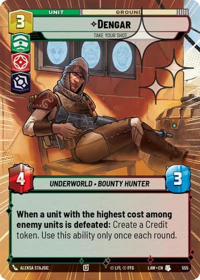 Dengar - Take Your Shot (Hyperspace Foil) 555 A Lawless Time Star Wars card