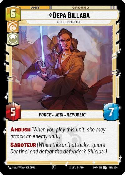 Depa Billaba - A Higher Purpose 199/264 Legends of the Force Star Wars card