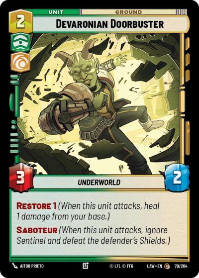 Devaronian Doorbuster 70/264 A Lawless Time Star Wars card