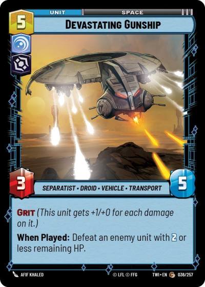 Devastating Gunship 036/257 Twilight of the Republic Star Wars card