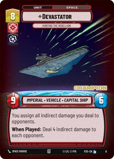 Devastator - Hunting the Rebellion (Champion) 6 Organized Play Promos Star Wars card