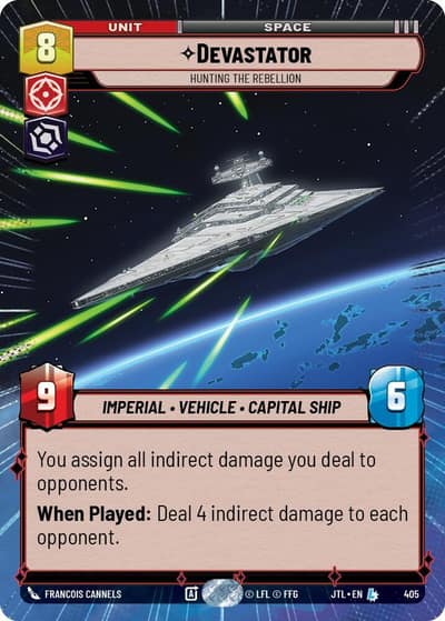 Devastator - Hunting the Rebellion (Hyperspace) 405 Jump to Lightspeed Star Wars card
