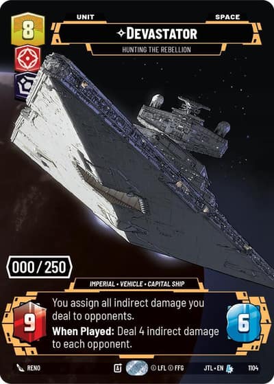Devastator - Hunting the Rebellion (Serialized) 1104 Jump to Lightspeed Star Wars card