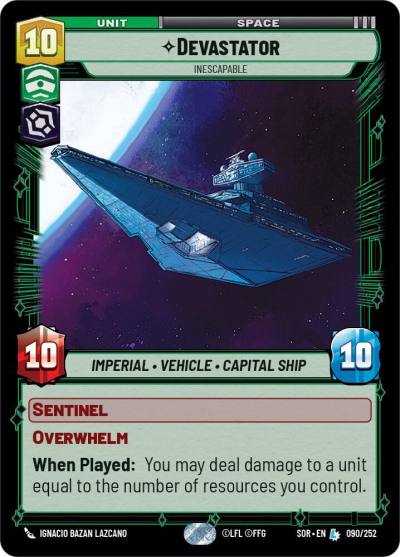 Devastator - Inescapable 090/252 Spark of Rebellion Star Wars card