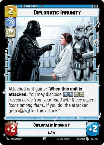 Diplomatic Immunity 52/264 Secrets of Power Star Wars card