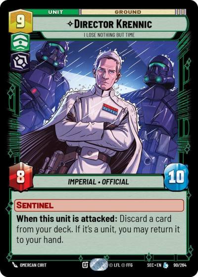 Director Krennic - I Lose Nothing But Time 90/264 Secrets of Power Star Wars card