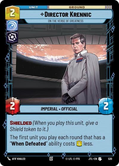 Director Krennic - On the Verge of Greatness (Foil) 530 Jump to Lightspeed Star Wars card