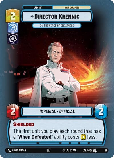Director Krennic - On the Verge of Greatness (Foil) 21 Jump to Lightspeed - Weekly Play Promos Star Wars card
